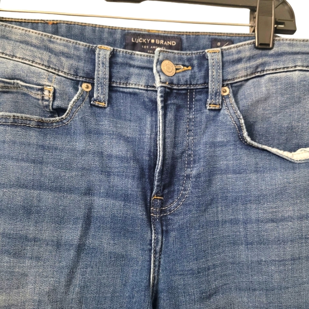 Lucky Brand Blue Distressed Jeans Size 8/29  Ankle - Picture 6 of 7